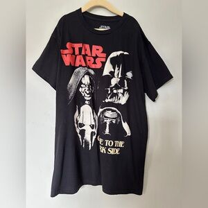 Star Wars Come to the Dark Side Darth Vader Black Adult Size Small 100% Cotton